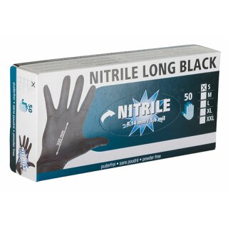 Einmalhandschuhe Nitrile LONG BLACK
